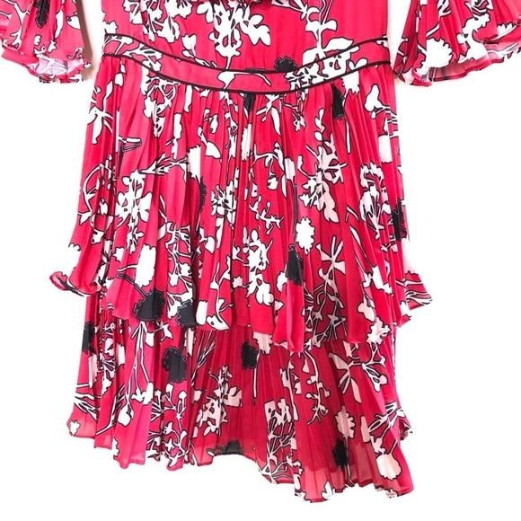 Self-Portrait Off The Shoulder Pleated Floral Mini Dress 6 - Picture 4 of 11